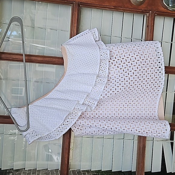 J. Crew White Eyelet One Shoulder Lined Top - Picture 4 of 8